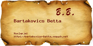 Bartakovics Betta névjegykártya